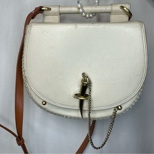 Sancia Babylon White Leather Crossbody Bag